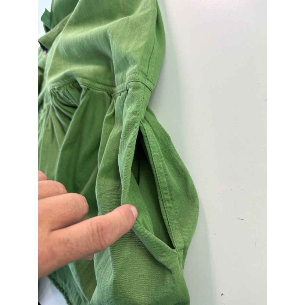 Anthropologie Pilcro Kyla Flounce Dress Olive Green Fray Hem Womens Size 2X Plus - Picture 6 of 11